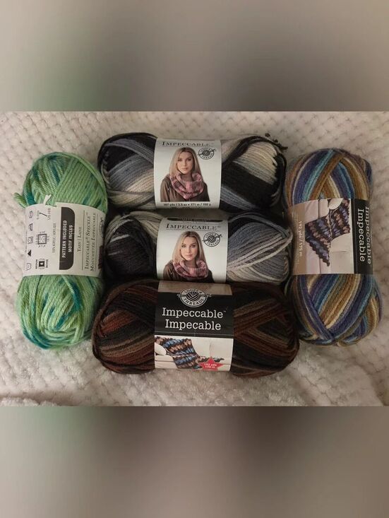 Loops And Threads Other - Impeccable Variegated Sock Yarn Skeins - Multi & Green